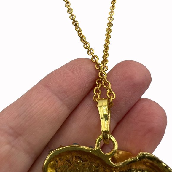 Elephant Rhinestone ELEPHANT Multi Colored Blue Pendant Necklace 27" - Picture 7 of 11